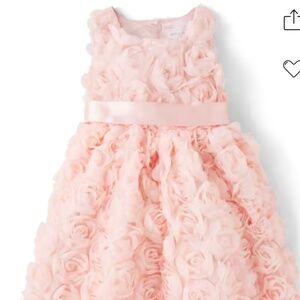 Girls Sleeveless Tulle Woven Rosette Dress - All Dressed Up